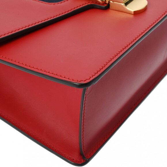 Gucci Sylvie Red Shoulder Bag Calfskin Leather - Picture 6 of 9
